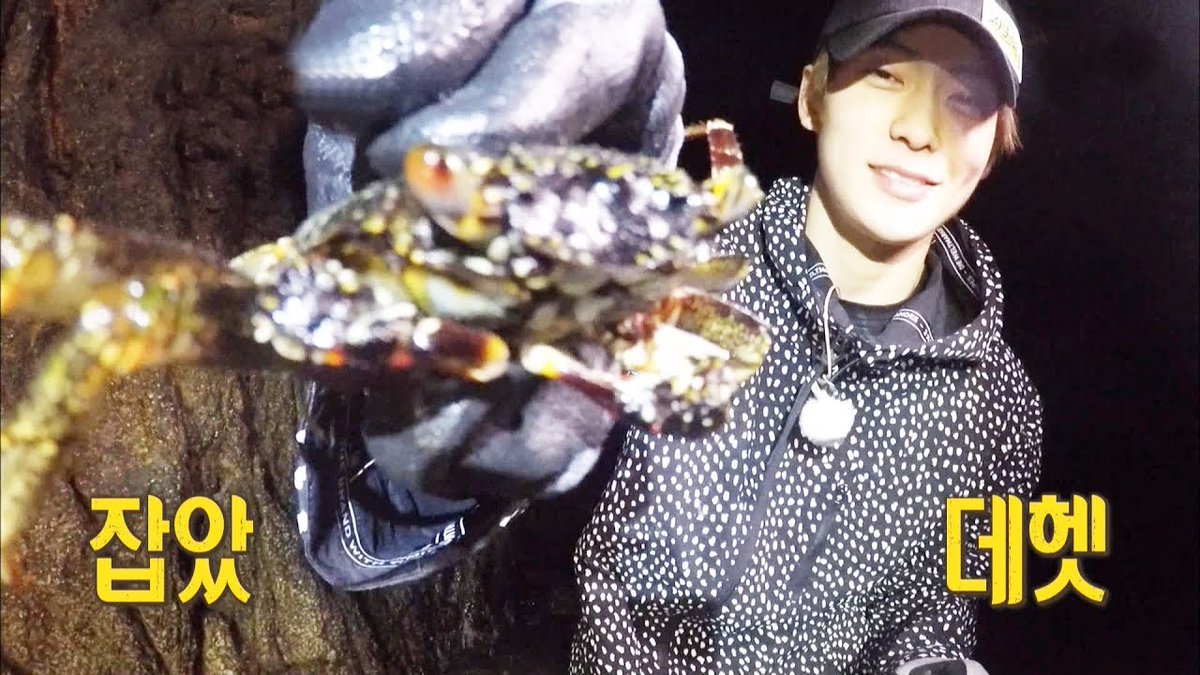 Image result for NCT 127's Jaehyun turns into a skillful crab hunter on 'Laws of the Jungle'