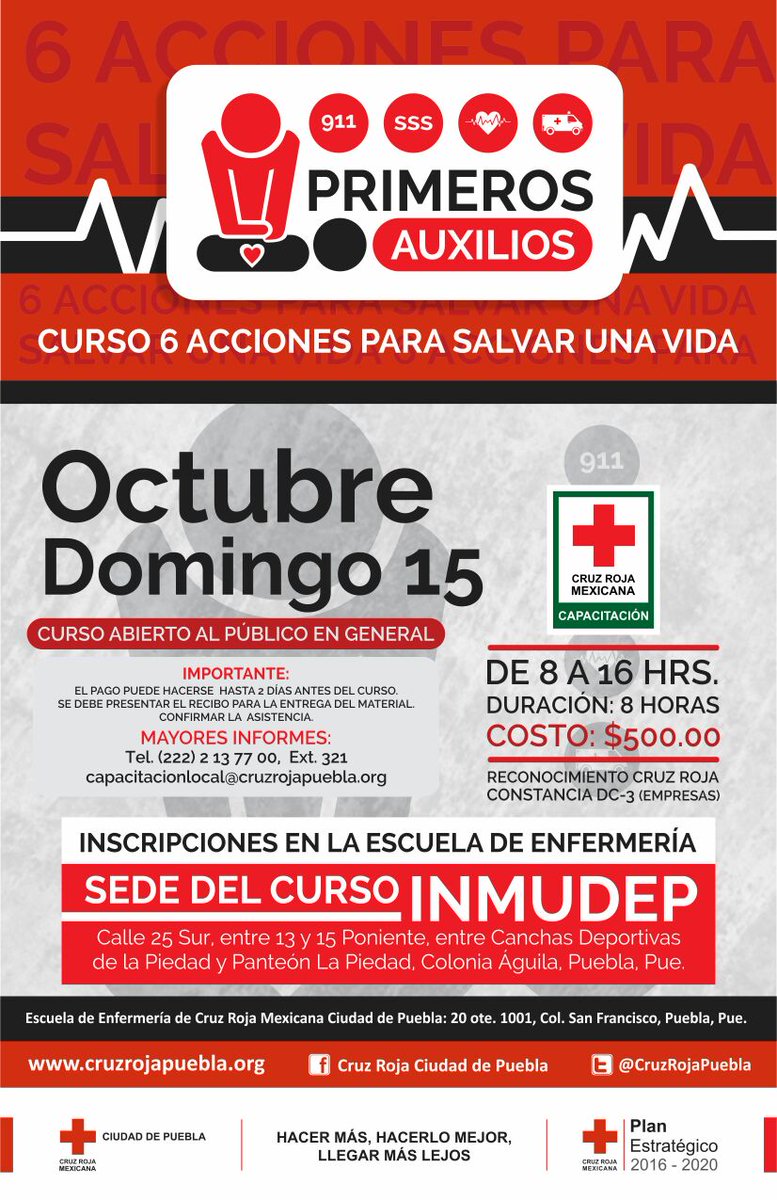 Cruz Roja Ciudad De Puebla On Twitter Curso De Primeros