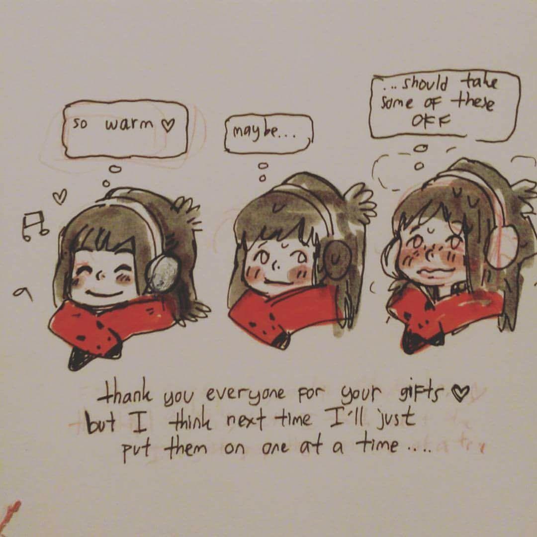 Little birthday #comic for #Inktober part 2. And yes I do dress like a little grandma gnome at work 