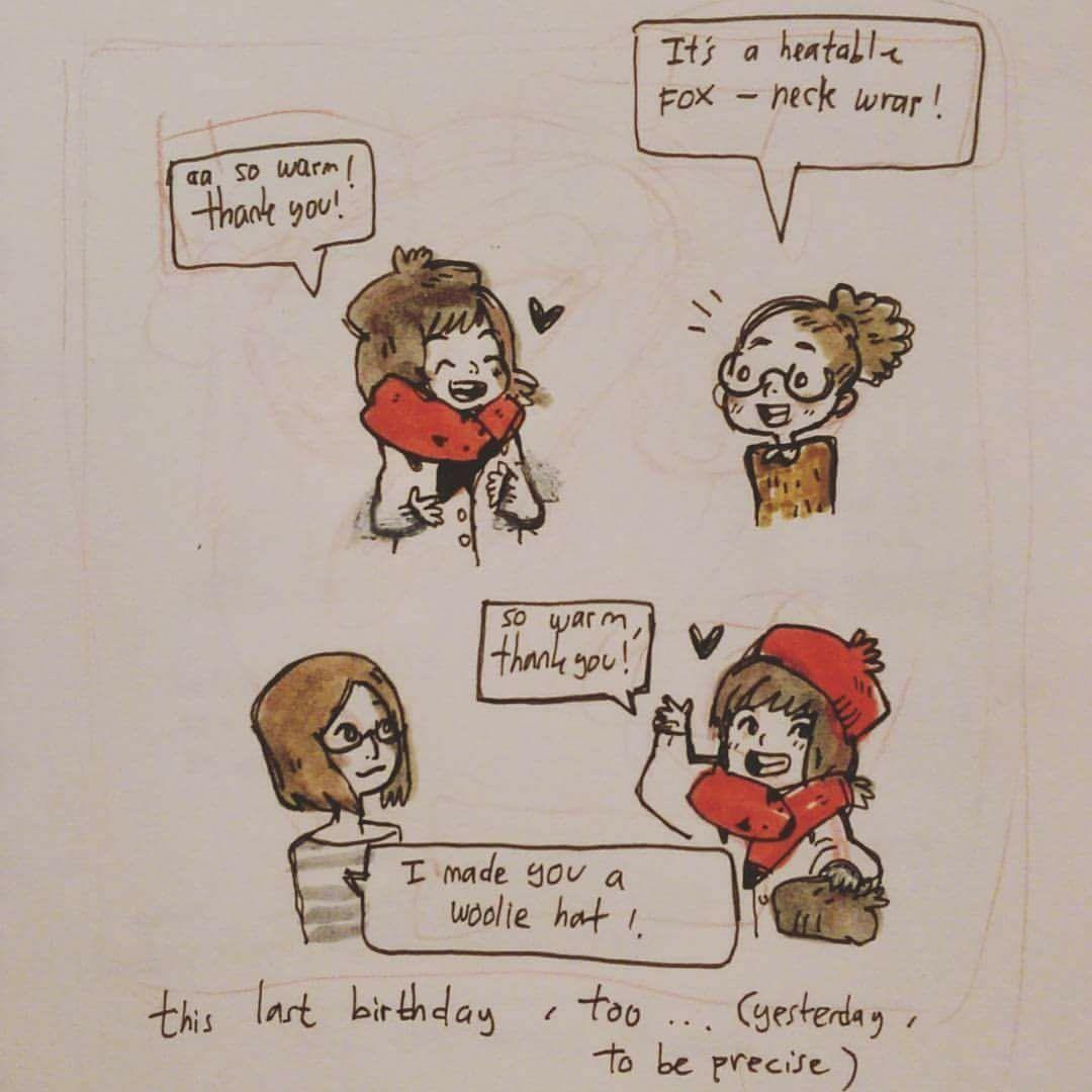 Little birthday #comic for #inktober part 1. Doing lettering non digital is SO HARD 