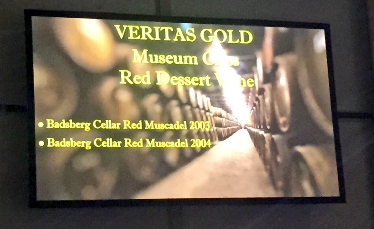 <a href="/veritasawards/">Veritas Awards</a> Gold for <a href="/Badsberg/">Badsberg Wine Cellar</a> Red Muscadel 2003 and 2004, well done to Willie and the team! #Veritas2017