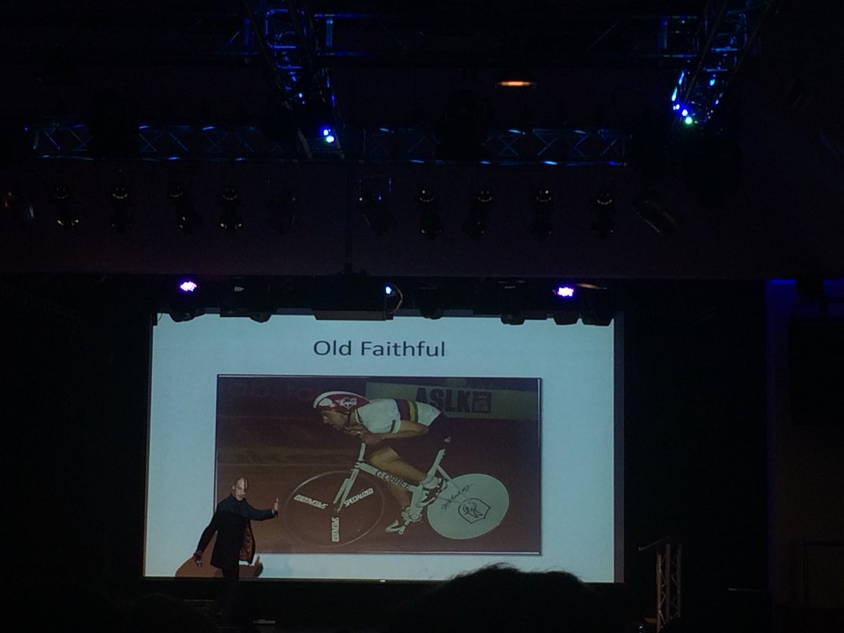DT_DACA's tweet photo. Watching the inspiring and innovative @GraemeObree - 1 Hour World Champion with his self designed and made bike #borntochallenge #dontaccepttheacceptable #passion https://t.co/tU07mIkHiU