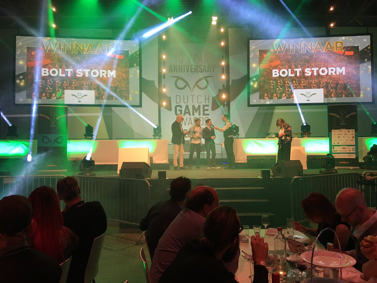ControlMagazine's tweet photo. Best Student Technical Achievement goes to Bolt Storm. Congrats @KualityGames and @ThisisIGAD #gamestudents #gamedev awards @NLGameAwards https://t.co/g9ECN9P0zK