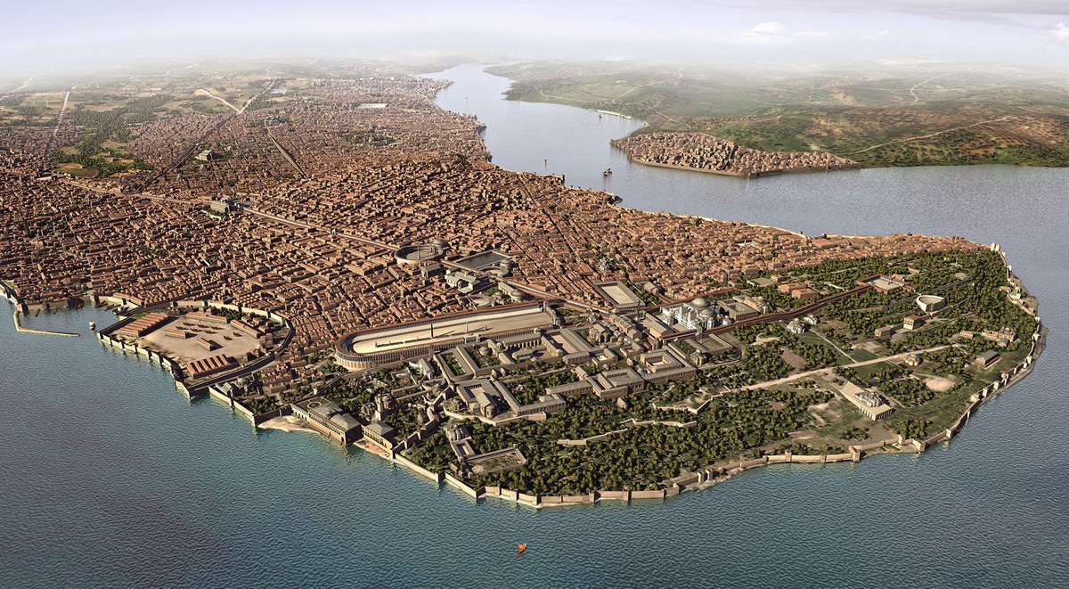 DecaniMonastery's tweet photo. #Constantinople - Nova Roma, The Capital of the #Roman Empire 330 to 1453. Reconstruction by #Byzantium 1200 https://t.co/XqKUXgPyly #Rome https://t.co/NA1B7ZexwH