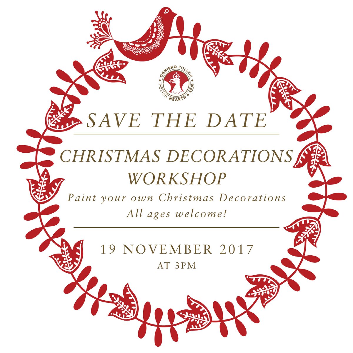 ognisko_polskie's tweet photo. 19.11.17-Get crafty for Christmas! Christmas decorations workshop for ALL ages. #ChristmasCraft #crafting #MakeBeautifulThings https://t.co/feGCkeLIZ9