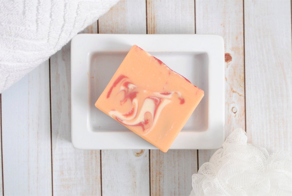 cleanlinesoapco's tweet photo. Our Fire Fruit #goatmilksoap.  Sweet orange, meet chili pepper spice. #handmade #soap #etsy  #makeorangegreatagain https://t.co/RL9B5Y7vWX
