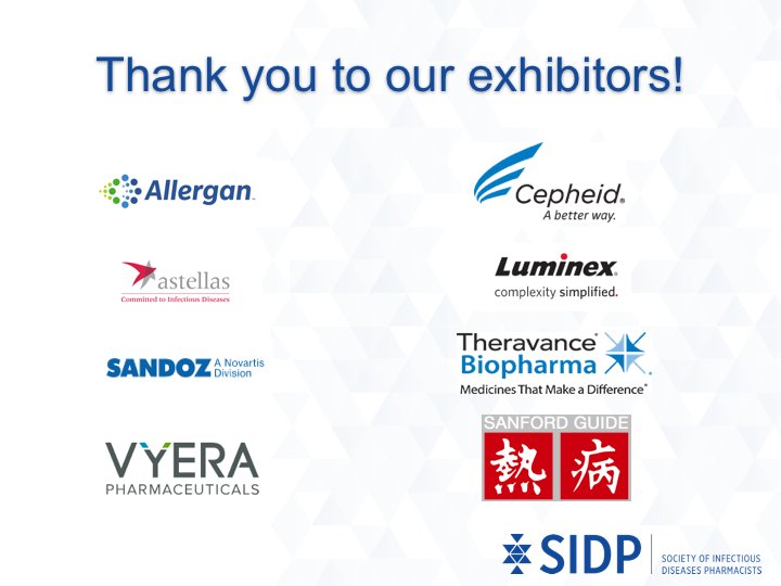 SIDPharm's tweet photo. Thanks again to the exhibitors at the #SIDP2017 Annual Meeting at #IDWeek2017. Great turnout with record attendance this year! https://t.co/b8slEoPijI