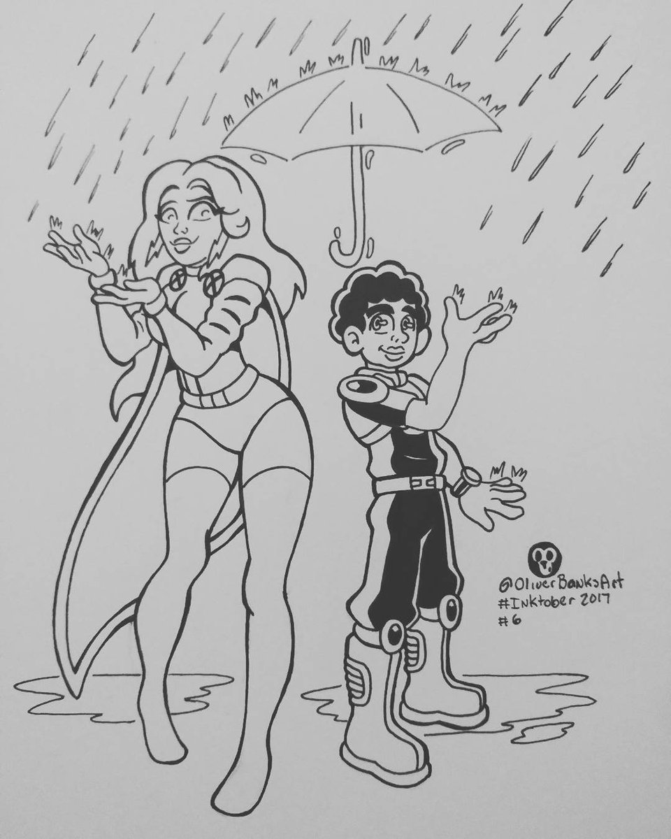Oliverbanksart's tweet photo. Inktober day6 Imagine Maxx Meets Storm #oliverbanksart #inktober2017 #inktober #imaginemaxxmeetsheroes #ImagineMaxx #storm #xmen https://t.co/HHq3WJX7CF
