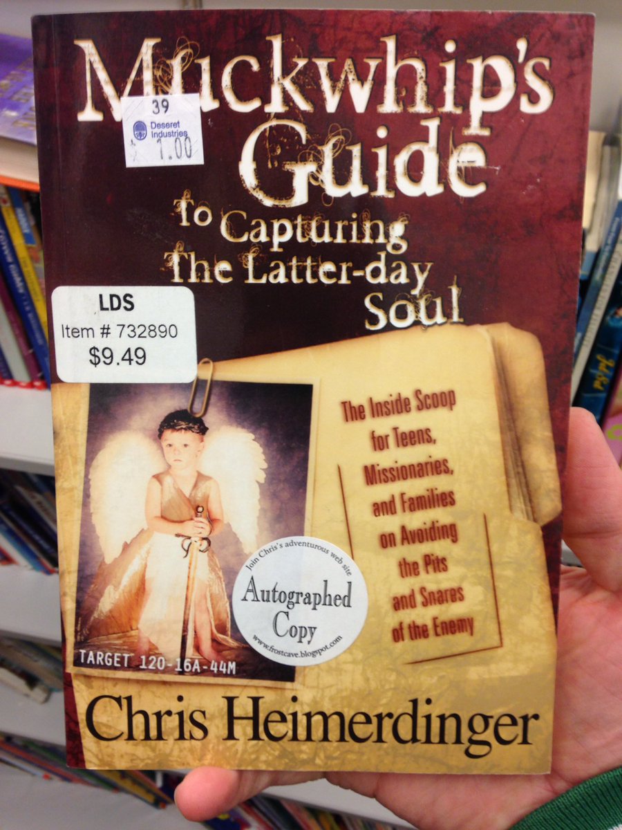 PeterAhlstrom's tweet photo. A modern LDS Screwtape Letter. At American Fork DI now. Signed copy #13 (unless the 13 means 2013). #ChrisHeimerdinger https://t.co/lbkaauZUG7