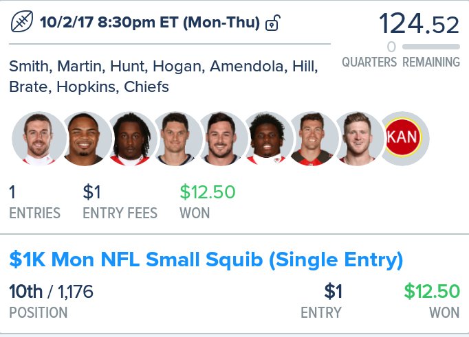 dfskingz1's tweet photo. Looking for those game winning lineups?  The proof is in he pudding....DFSKINGZ.COM, we make it happen!! LU's starting at $.99 each! #NFL https://t.co/mkuM820POf