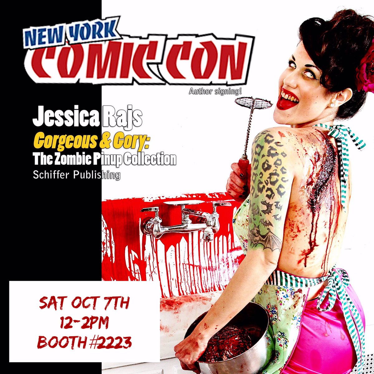 GorgeousNGory's tweet photo. I'll be at #NewYorkComicCon tomorrow @Schifferbooks booth #2223 signing copies of the #GorgeousAndGory book! Stop by!Grab a copy😘❤️#NYCC2017 https://t.co/oNn6T2KZi7