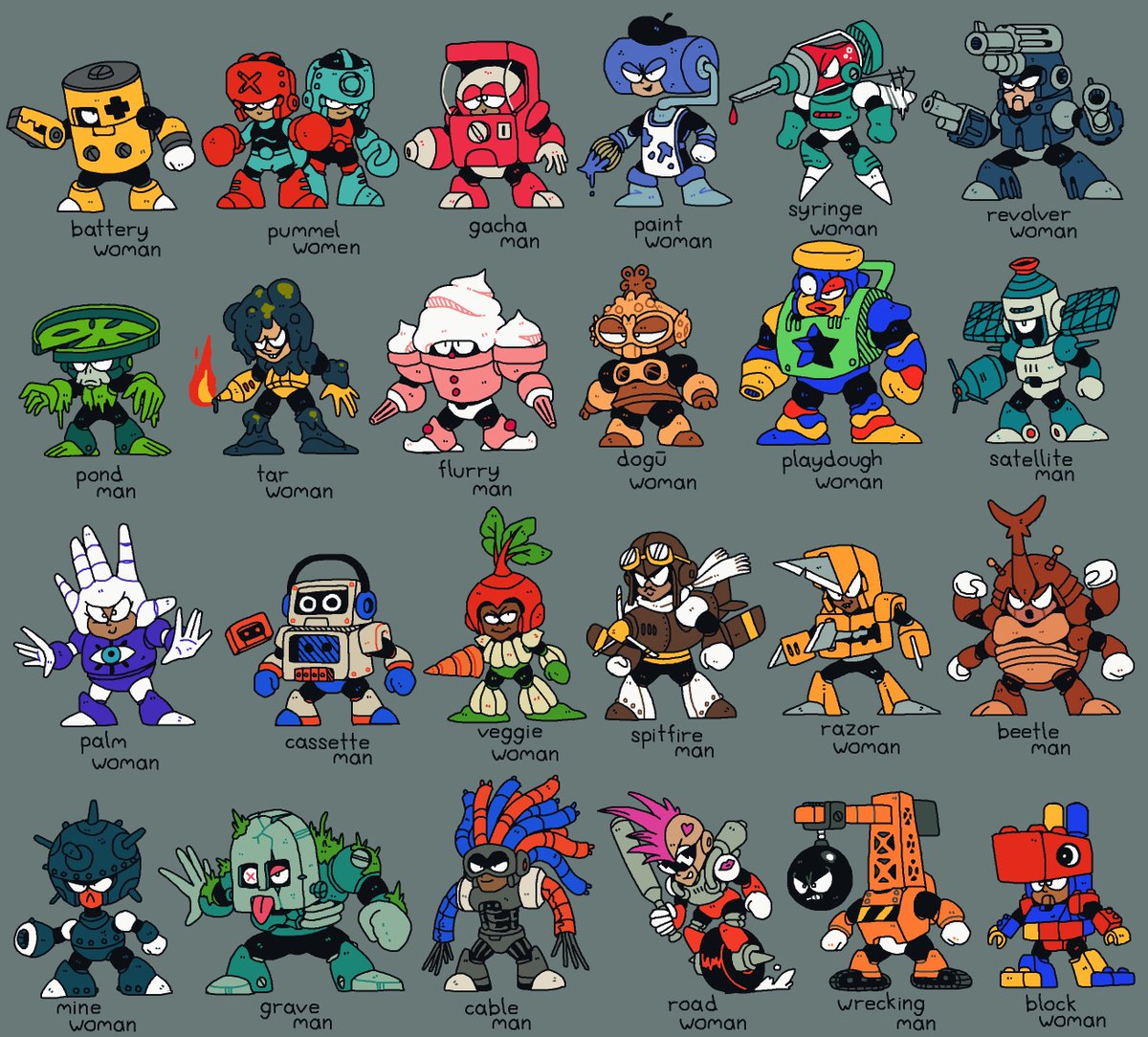 Samanthuel B L M Collection Of 24 Megaman Robot Masters I Ve Designed Read Their Descriptions Here T Co Akft5qdhwj Patreon T Co Dnrd2mggu5 T Co Hebtwar0tr