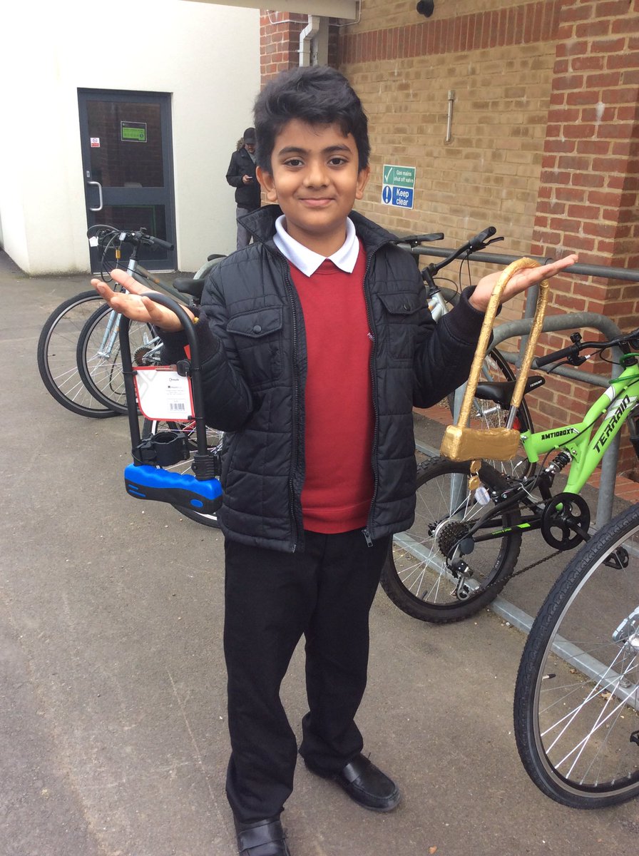 BarhamPrimary's tweet photo. Congratulations to you for getting the #GoldenLock this week. #BigPedal #Sustrans #BikeItCrew #GoBarham #WeRock https://t.co/rkUT2luE8U