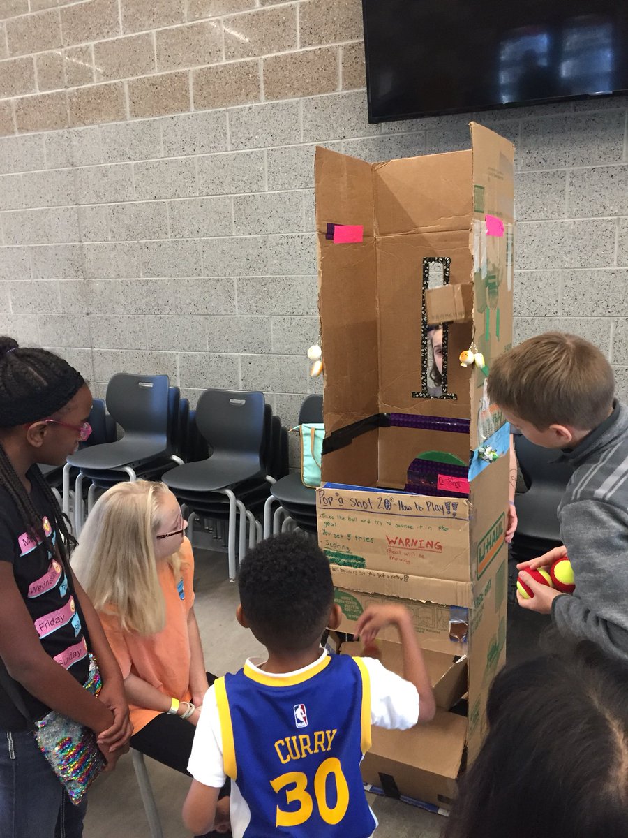 Super proud of <a href="/RivRaiders/">Riverdale Raiders</a> 6th grade STEMer’s 2017 Cardboard Arcade creations. #cardboardchallenge #TeachGMSD #engagetheraider