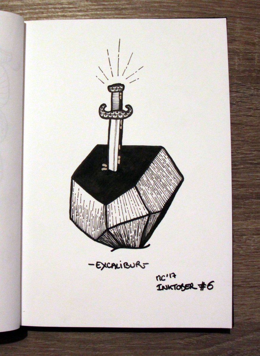 marinecalandra's tweet photo. Jour 6 #TheFrenchInktober #inktober2017 #épée #excalibur https://t.co/vQMYCnC7aQ