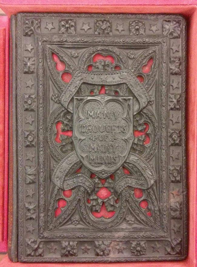 CAStateLibrary's tweet photo. Papier mache book - one of the many treasures on view here at Sac Archives Crawl Saturday https://t.co/tlh5zWoewC https://t.co/YjDDTusdiL