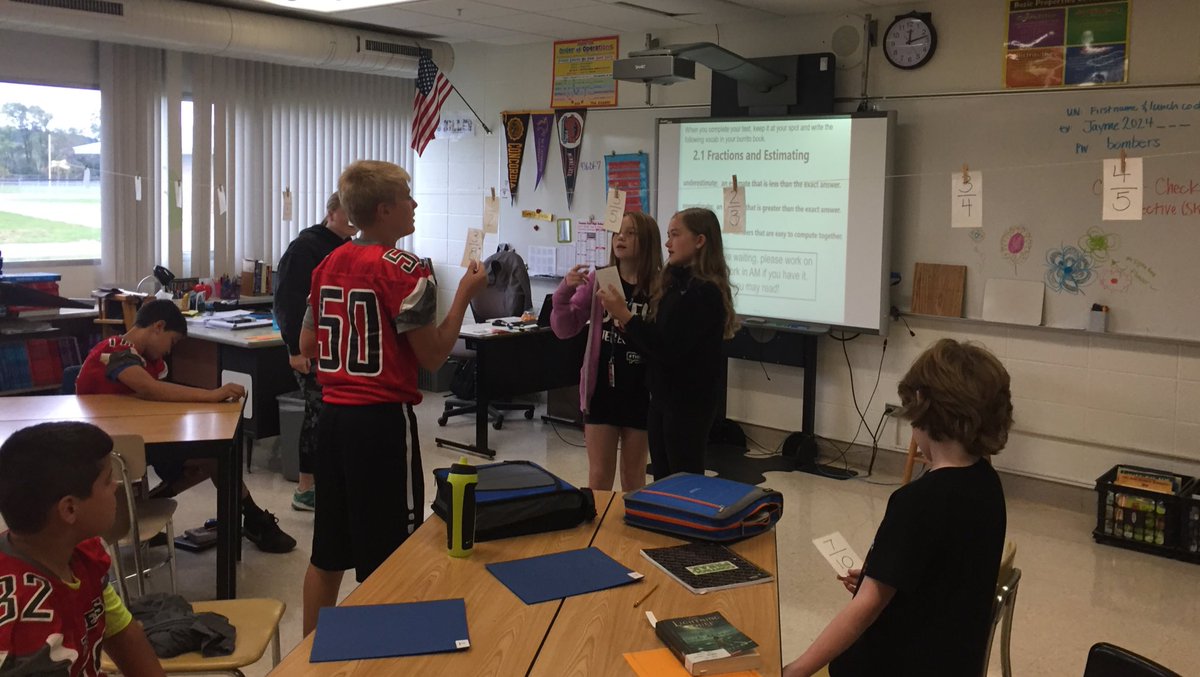 mrsjmillerCF's tweet photo. Teacher bravery at its finest- fraction clothesline on homecoming pep fest day! 😬#millermath6 #cfbombers https://t.co/BL9Xh1M7OZ