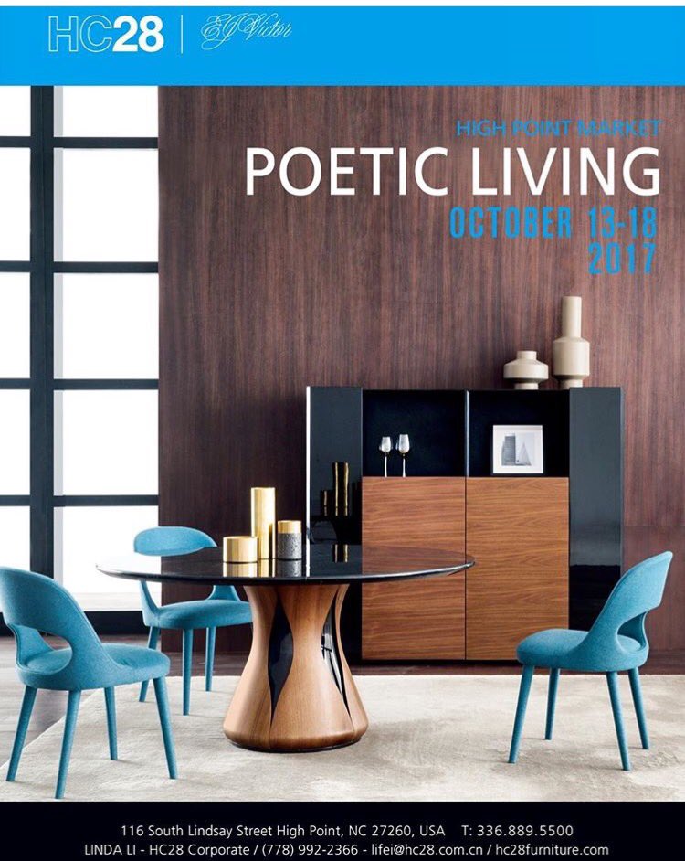 We will be in High Point to showcase Fall collection from Oct 13-18 <a href="/EJVictorFurn/">EJ Victor</a> - 116 South Lindsay Street.look forward to seeing you!