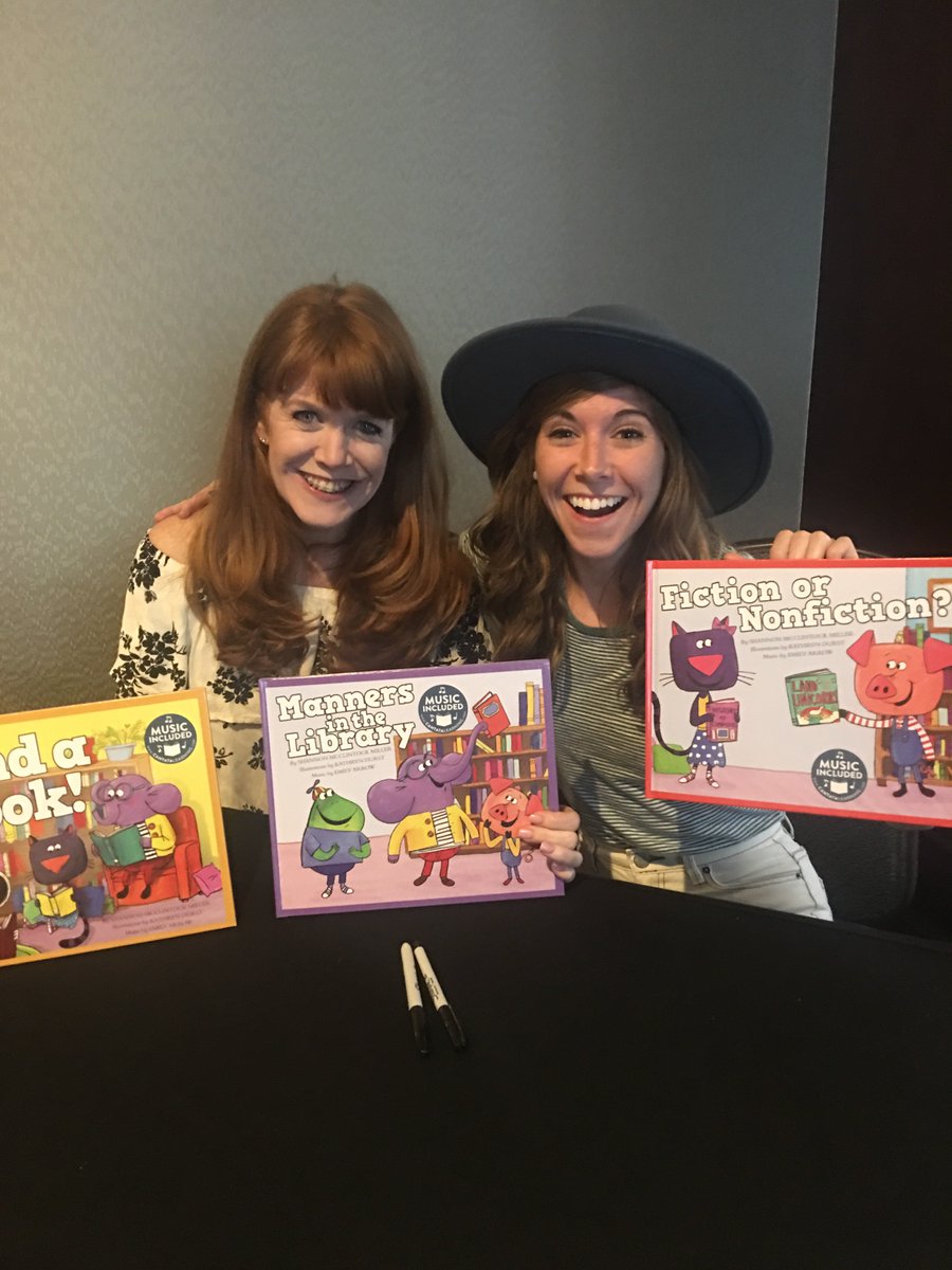 CapstonePub's tweet photo. The lovely Shannon Miller and Emily Arrow are signing their Library Skills series right NOW! #sljsummit #loudlibrarians #bookswithmusic https://t.co/EnTgJpwSQM