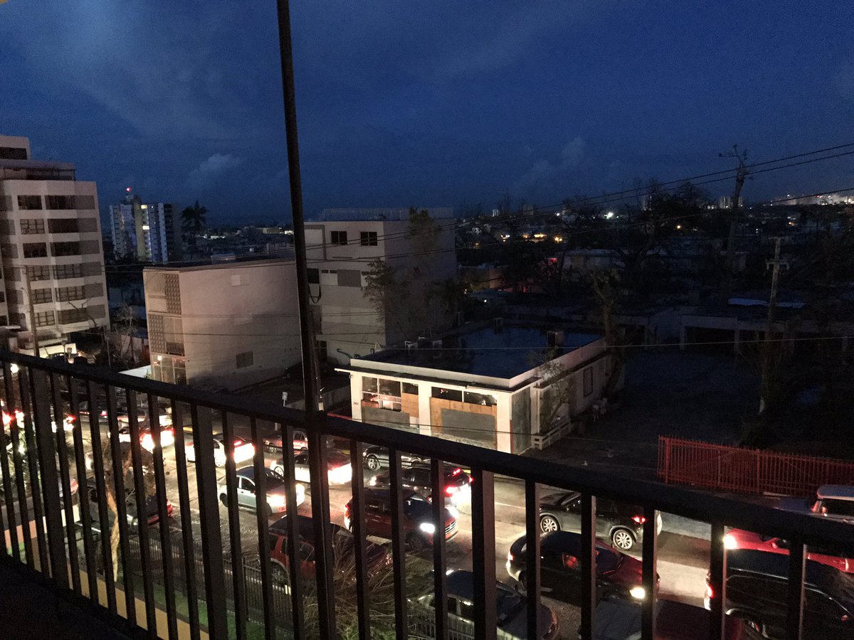 djphredpr's tweet image. The view from my apartment balcony!#trafficjam #fridaynight #vpvisit #MariaHurricane #nopower