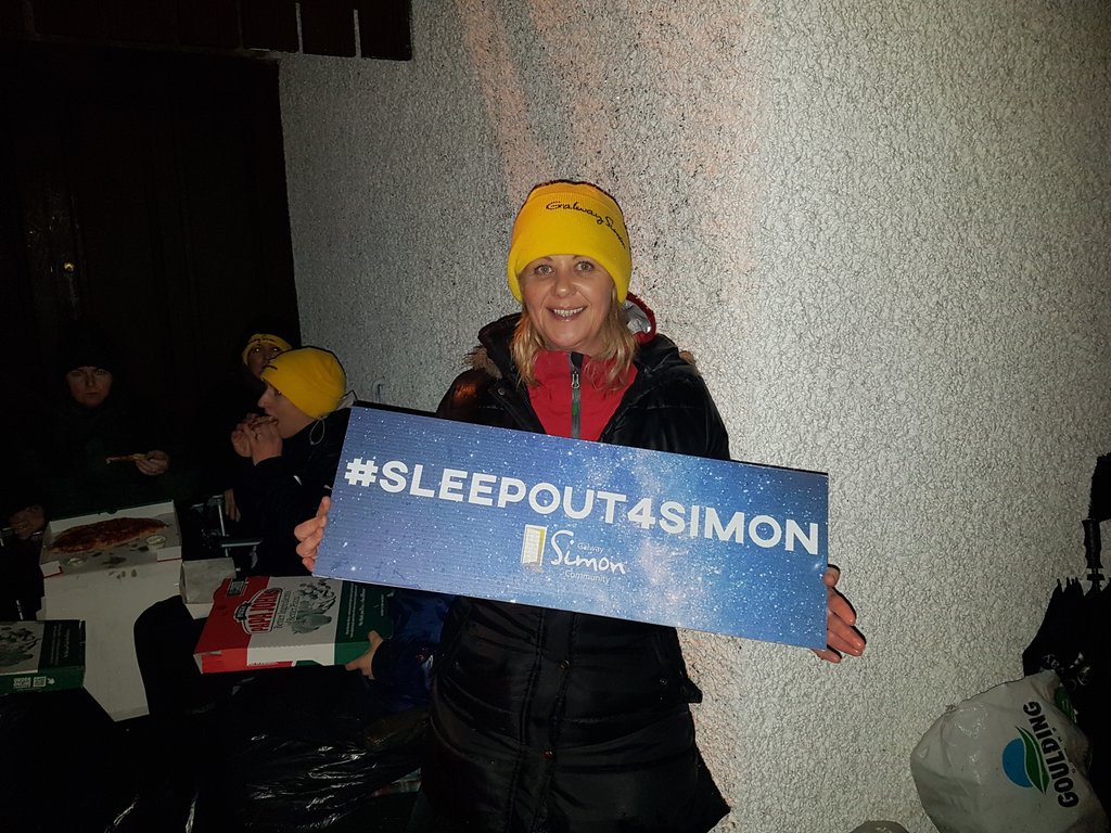 Our #sleepout4simon co-host @AuthorTherapist who has been such an amazing supporter of Galway Simon over the last few years 😊