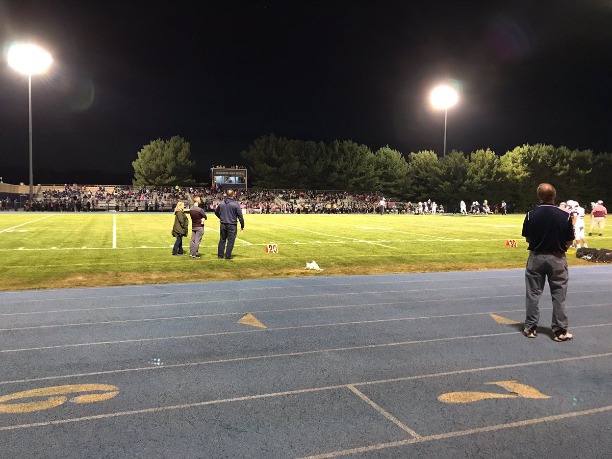 SRMarinanJr's tweet photo. Big showing for the Newington vs. South Windsor game tonight! #BTB #CTHSFB #CTtoSC https://t.co/bIxMz8fE2v