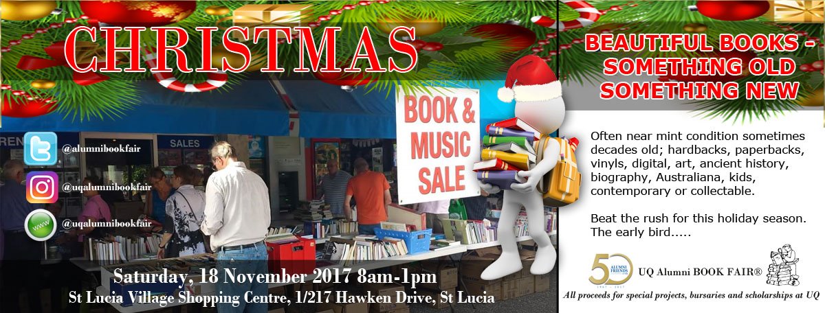 AlumniBookFair's tweet photo. We are back in November. St Lucia Village, Brisbane. https://t.co/i2Ln7nCllI