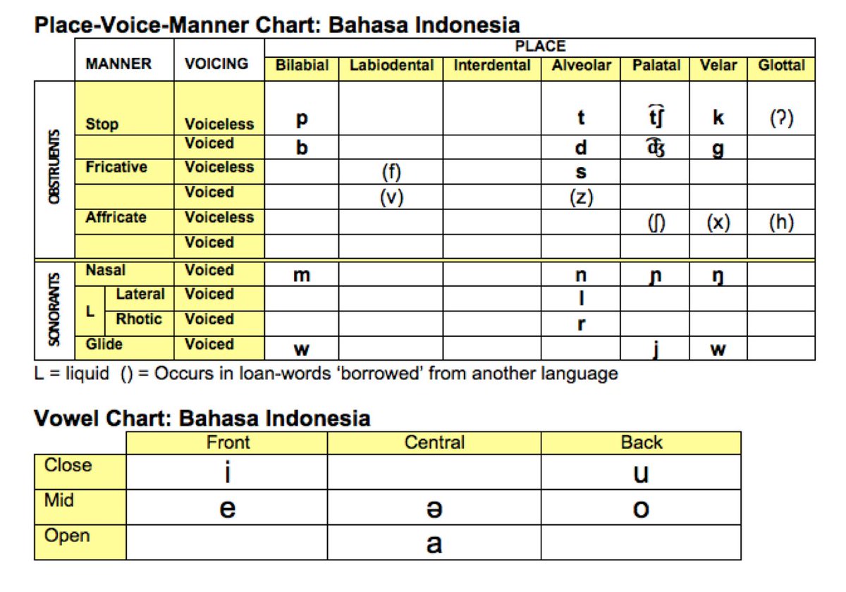 Place Manner Voice Chart