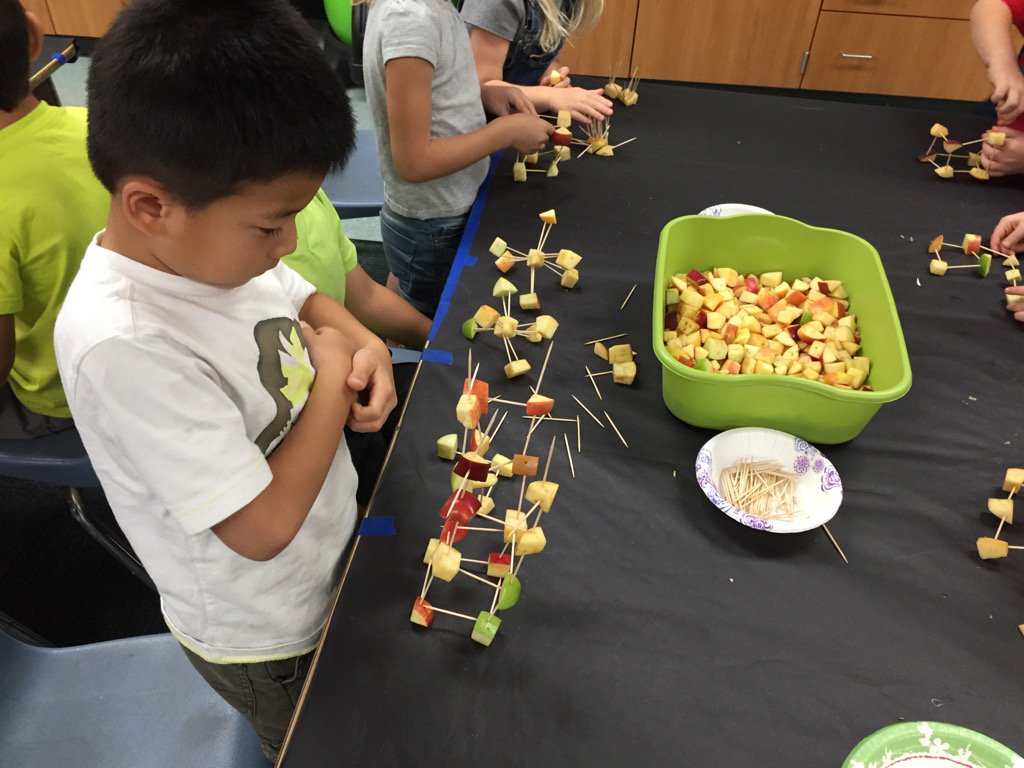 HollowHillsEL1's tweet photo. K3 students @HollowHillsEL1 creating engineering projects using apples &amp; toothpicks. #svtchat #simischools https://t.co/iRfwV1fTRr