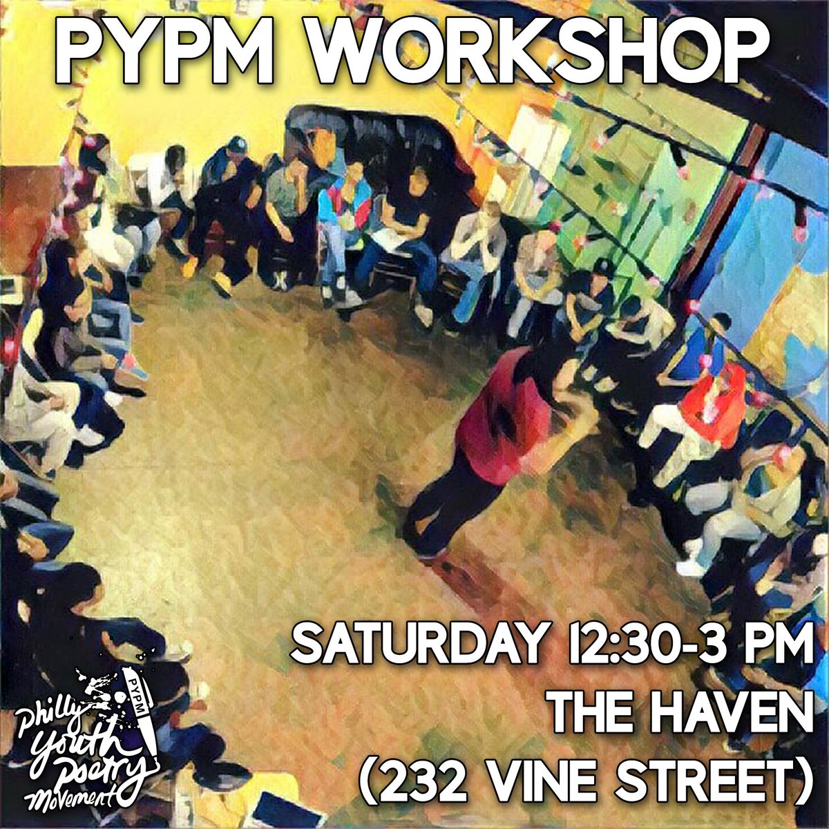 PYPM215's tweet photo. PYPM Workshop:
Saturday 12:30-3 PM 
The Haven (232 Vine Street) https://t.co/3ZRSuFyoX1