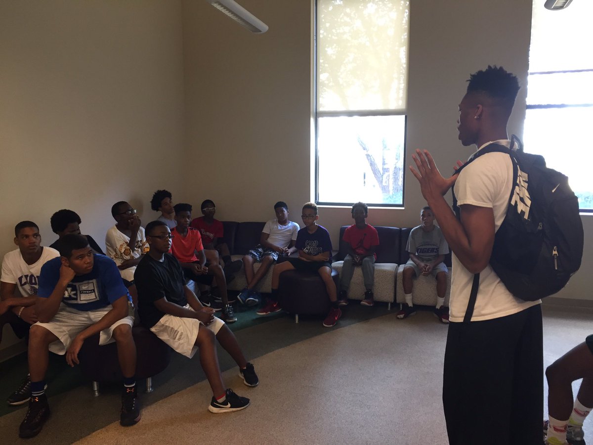 CoachNeal's tweet photo. The @columbiastate Men's Basketball Team talking to the @BGCMaury about the importance of academics &amp; college.
#GivingBack 
#BeingARoleModel https://t.co/REAiAxZFJ0