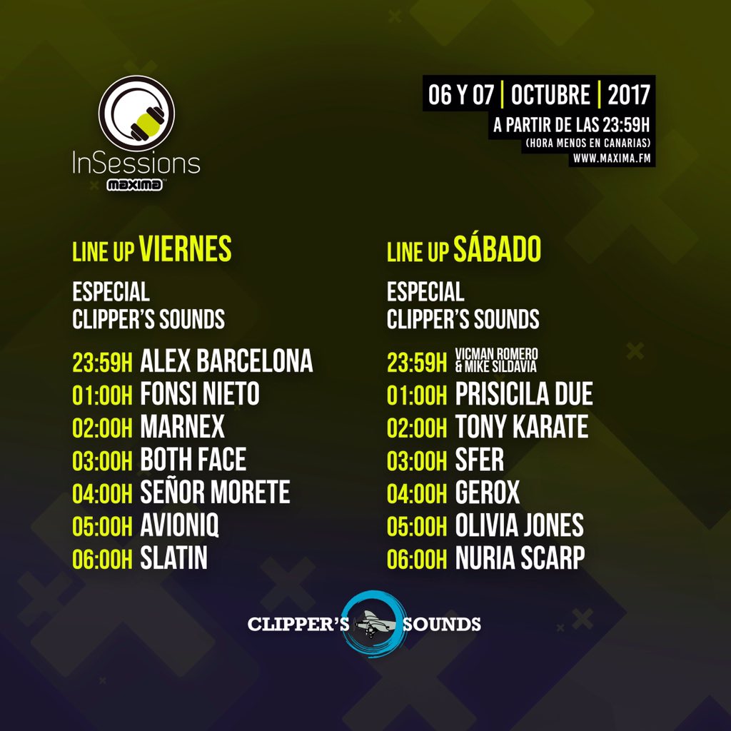 #InSessionsClippersSounds
maxima.fm/2017/in-sessio…

<a href="/JorgeMarnex/">MARNEX</a> <a href="/ClippersSounds/">CLIPPER'S SOUNDS</a> ¡enjoy! 😎▶ maximafmradio.es/apwes2