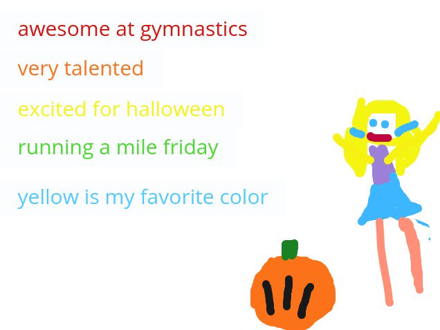 EllenGPeck's tweet image. Today we added our acrostic poems to our @Seesaw journals
Always fun to include color #eeslearn