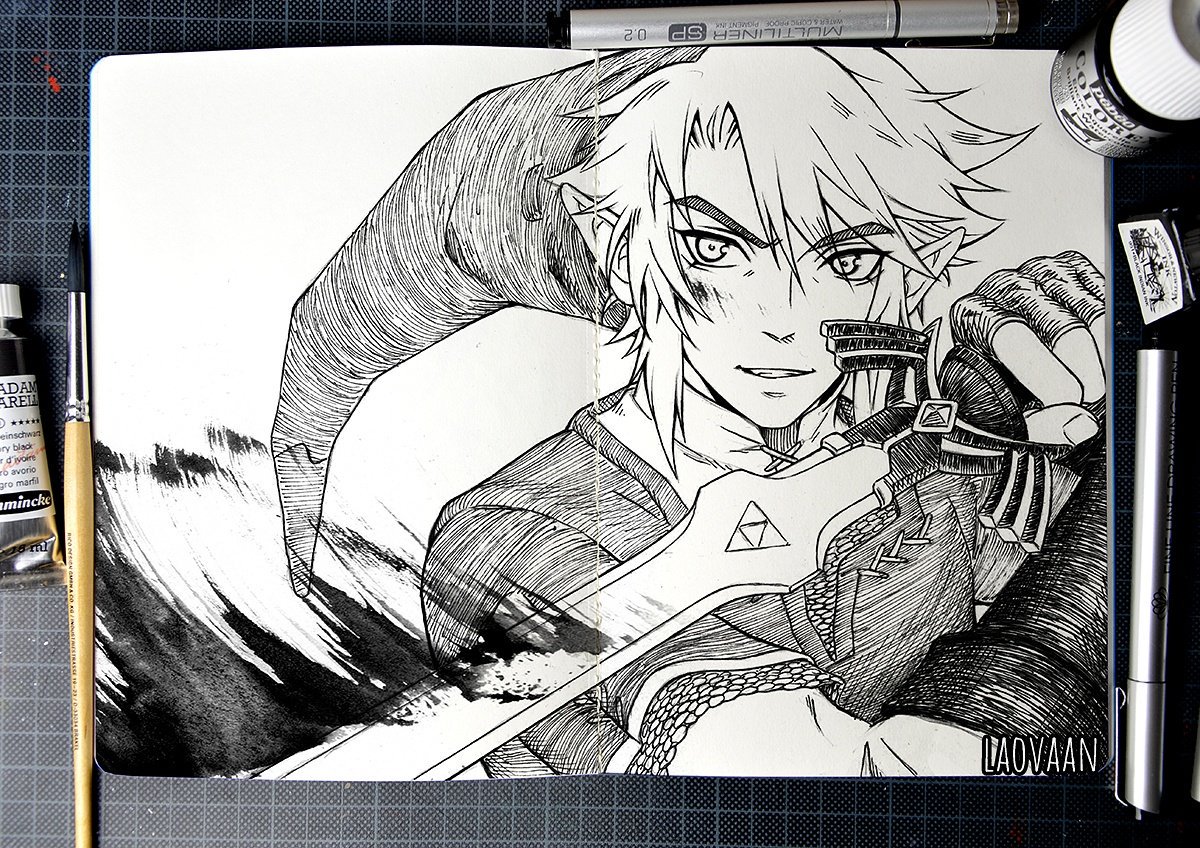 Pheww it's late but I made it ? #Inktober2017 #inktoberday6 #inktober #nintendo #Zelda