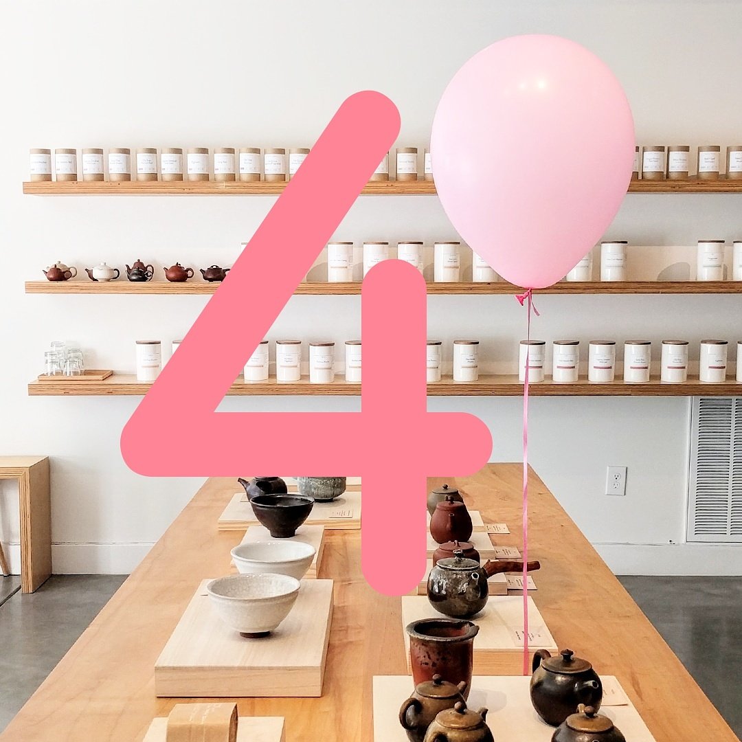 It's our 4 year anniversary! Join us tomorrow for complimentary tea tastings all day! And 10% off all tea &amp; ceramics! Cookies! Yay!