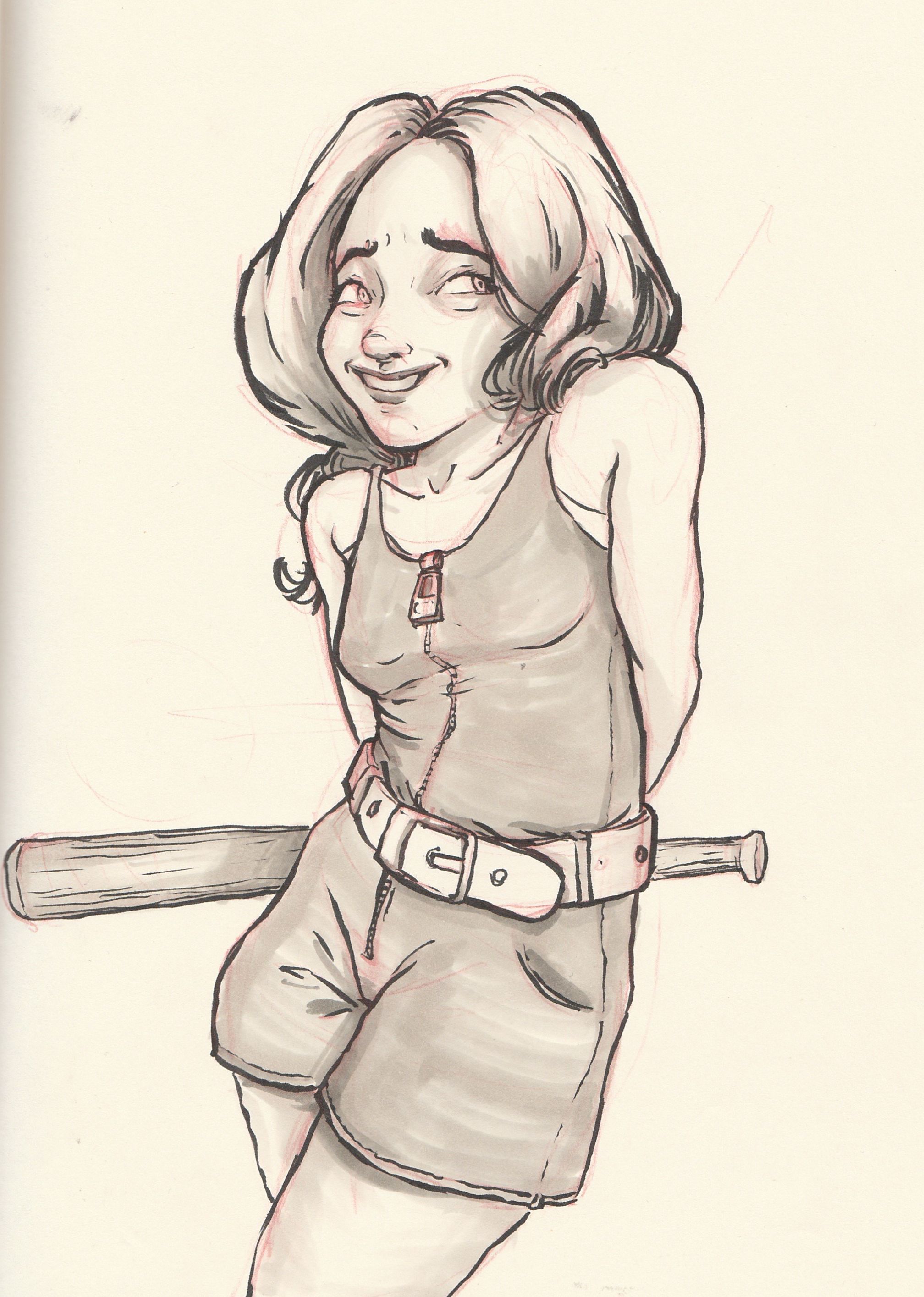 Yiri Kus on Twitter: "Oh maan, drawing #shy people is hard. Lets forget  this one, okay? #inktober #inktober2017 #fail #baseballbat  #inktober2017day7 https://t.co/uG2XiQy9hz" / Twitter