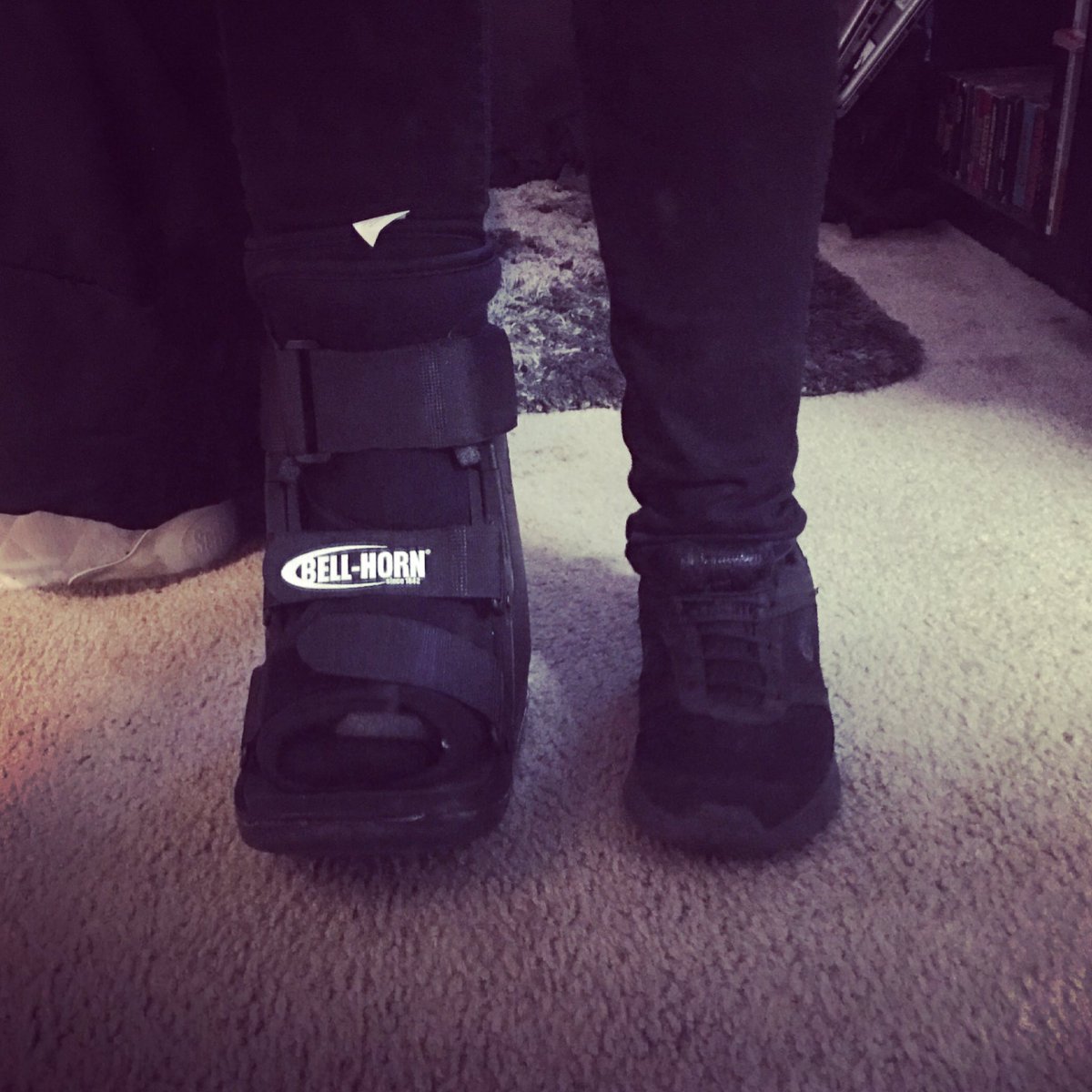 DianaDrummerGrl's tweet photo. Broke my big toe on my right foot #FrankenBoot #DasBOOT #BrokenToe #iJustReallyWannaPlayMyDrums #π #DrummerGirl #OuttaCommission #π₯π«βΉοΈ https://t.co/c91Fpymqlr
