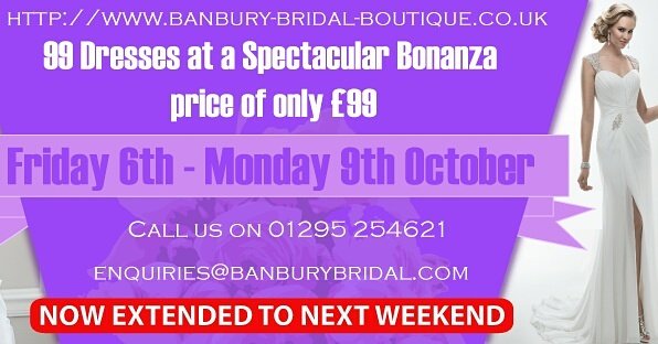 There's still time.  #Designer gowns in all sizes. 99 gowns for just £99!  Must end Monday #Banbury #Sale #Weddings #Wedding #Gowns #Dresses