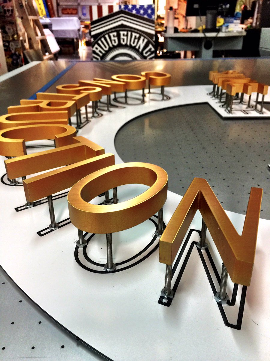 davissignco's tweet photo. BronZe! Cast Letters before getting put in concrete #altenconstruction #cast #studmount #construction #metal #lifetimedurability #signs https://t.co/bEeHGZD1Bh