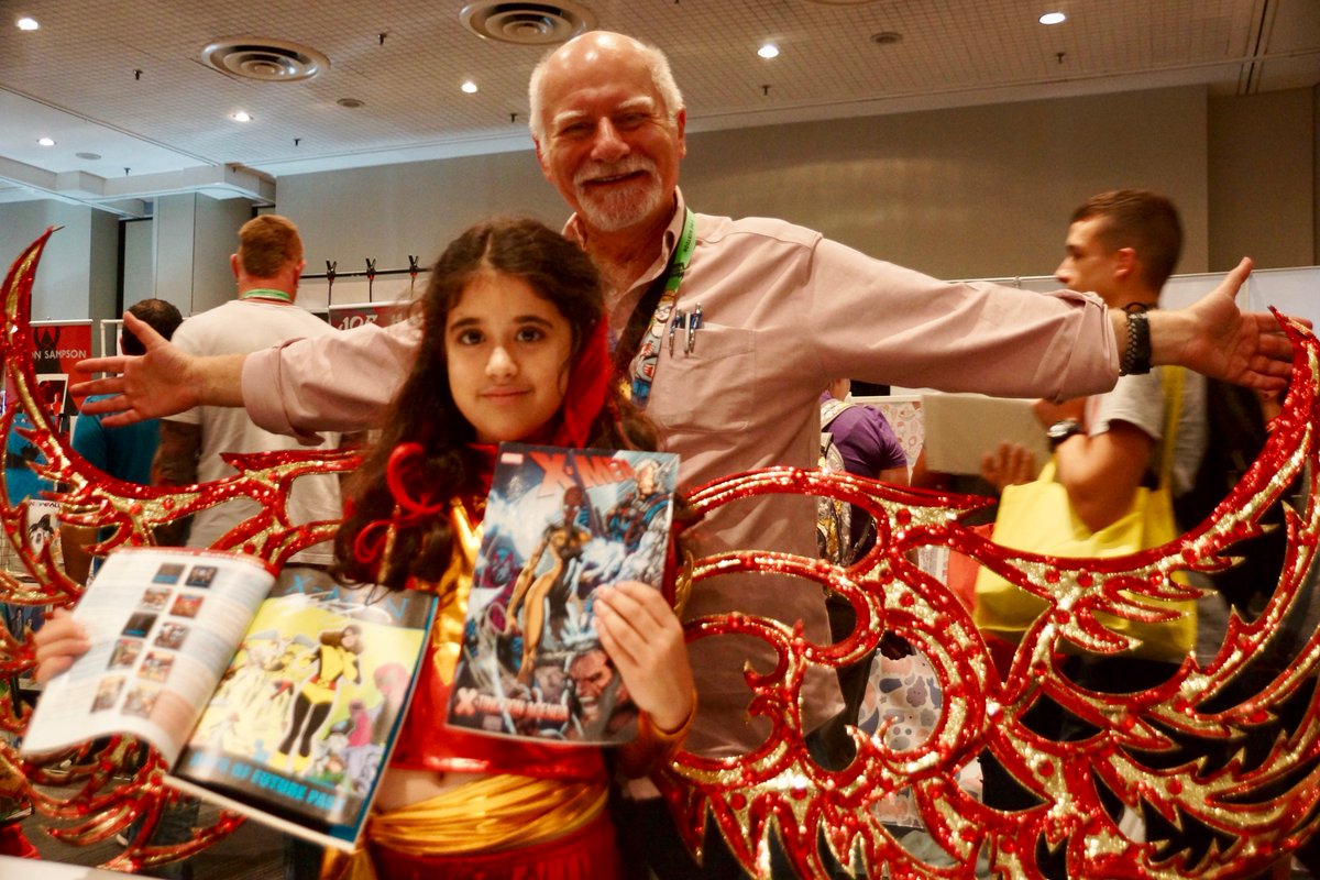 dgartside's tweet photo. @NY_Comic_Con @XMenMovies @Marvel Magical moment...Dark Phoenix meets her creator, Chris Claremont. #NYCC #NYCC2017 #MarvelNYCC https://t.co/5puwjUN2Bu
