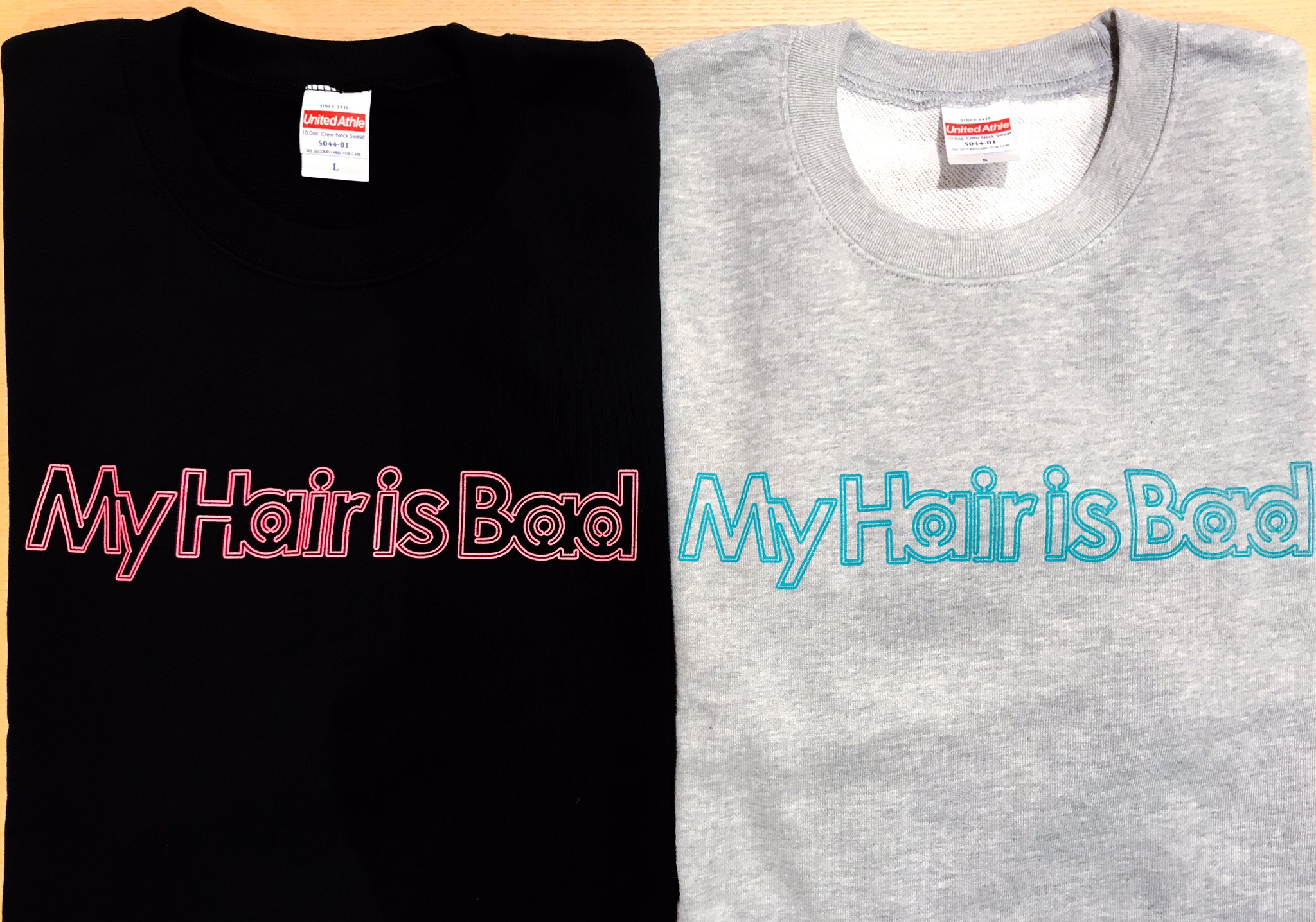 My Hair is Bad スウェット 古着】My Hair is Bad 両面ロゴプリントスウェットトレーナー
