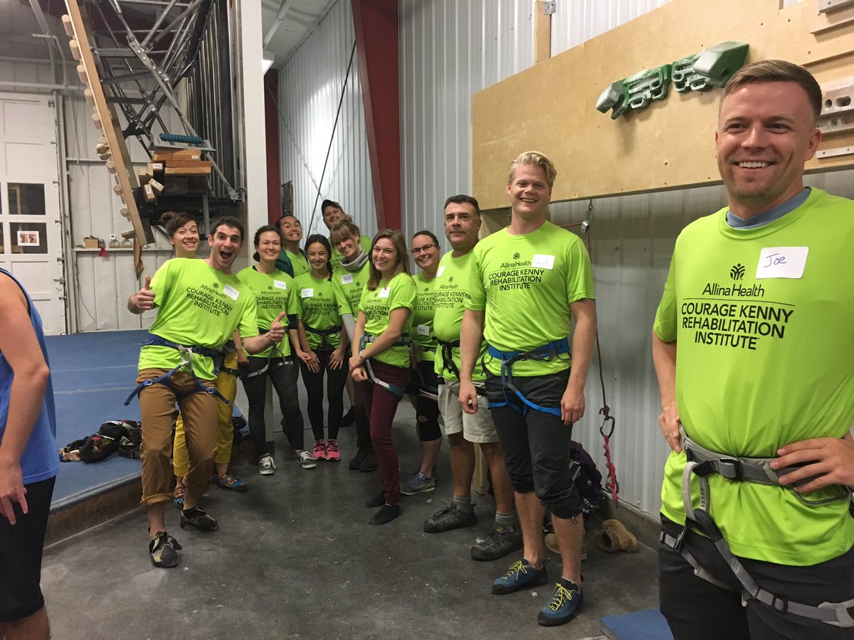 We have the best volunteers at #adaptiveclimbing @CourageKennyAH @AllinaHealth @MidwestClimbing