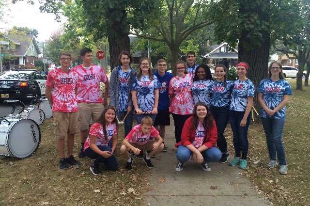 TREMPERBAND's tweet photo. congrats to the drumline on a fantastic parade today! #WeMarchBetterInTheRain https://t.co/SNySALbvje