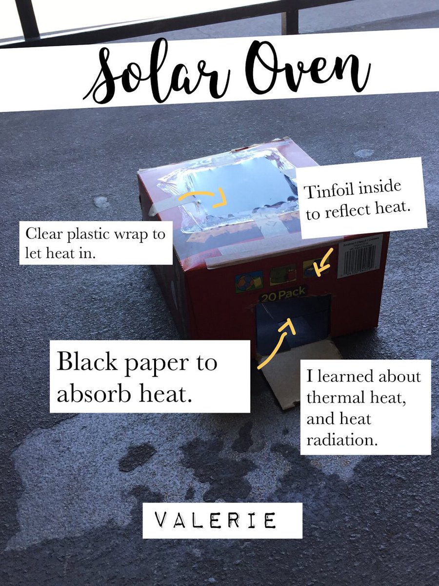 INinofranco's tweet photo. Our first #ScienceSnap explained why we chose materials for solar ovens and what we learned. @RichmanFSD https://t.co/ylnfI0EsCW
