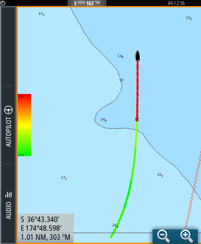 PMCNY's tweet photo. New SW Up f/ Simrad Evo2 &amp; Evo3; tracks now color coded by SST; DL FF SW too; Evo2: https://t.co/vIf458T2CT  , Evo3: https://t.co/SVrowapPUh https://t.co/H0TU0l9nPP