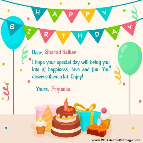 Wish you many more happy returns of the day sharad kelkar May God bless you           birthday 