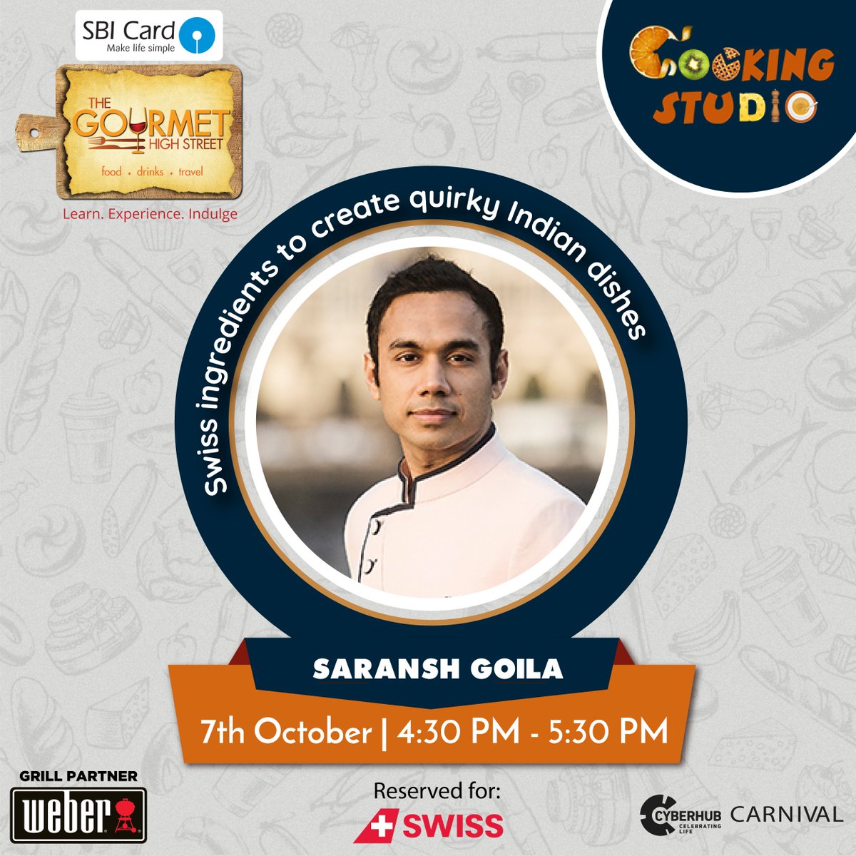GourmetHighSt's tweet photo. Bringing a swadeshi twist to Indian dishes, Chef @SaranshGoila will be using Swiss ingredients to create quirky Indian dishes! https://t.co/W7WYPjJRib