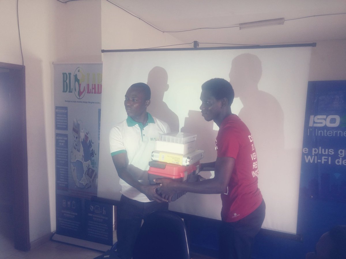 CoderBlak's tweet photo. Reception of the complete #kit #IOT supplied by @waziupIOT  to the @BLOLAB_BENIN @senamekoffi @LAfricaine_ @AbdurRB @onomarghe @charlotte https://t.co/zEGZeIUaRM