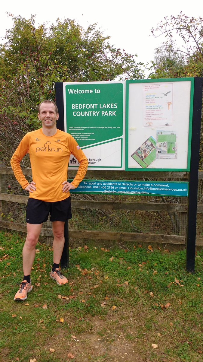 parkrun no.235 for me this morning,visiting <a href="/bedfontparkrun/">BedfontLakes parkrun</a> ,now off 2 NZ for some international pr tourism <a href="/parkrun/">parkrun 🌳</a> #parkrun13 #loveparkrun