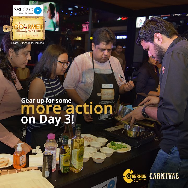 GourmetHighSt's tweet photo. Get ready for an action packed Saturday as we head into the second day at the #SbiCardTheGourmetHighStreet. https://t.co/vXDv3HErmD